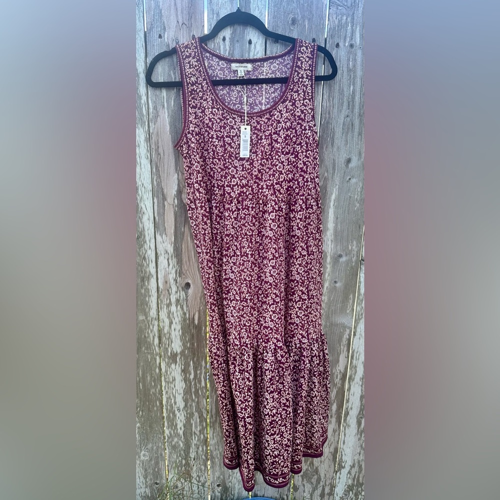NWT • MAX STUDIO • MAROON JERSEY DRESS • SIZE SMALL